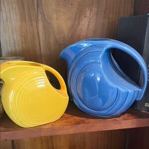 Blue and Yellow Ceramic Pitchers